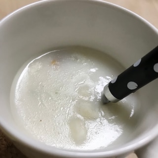 シーフードの豆乳スープ╰(*´︶`*)╯♡